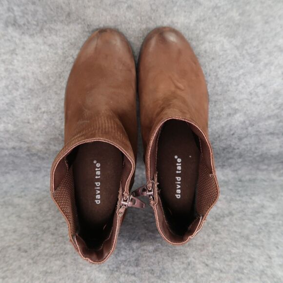 David Tate Shoes Women 6 Bootie Casual Leather Comfort Gore Panel Zip Ankle Boot - Picture 7 of 15